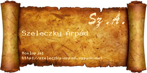 Szeleczky Árpád névjegykártya