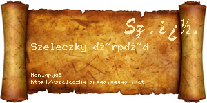 Szeleczky Árpád névjegykártya